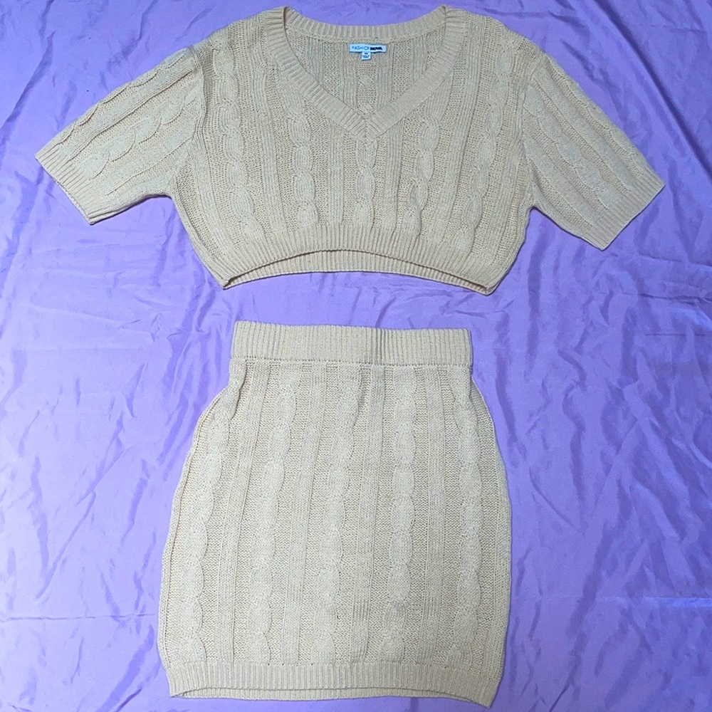 Knit Sweater Skirt Set
